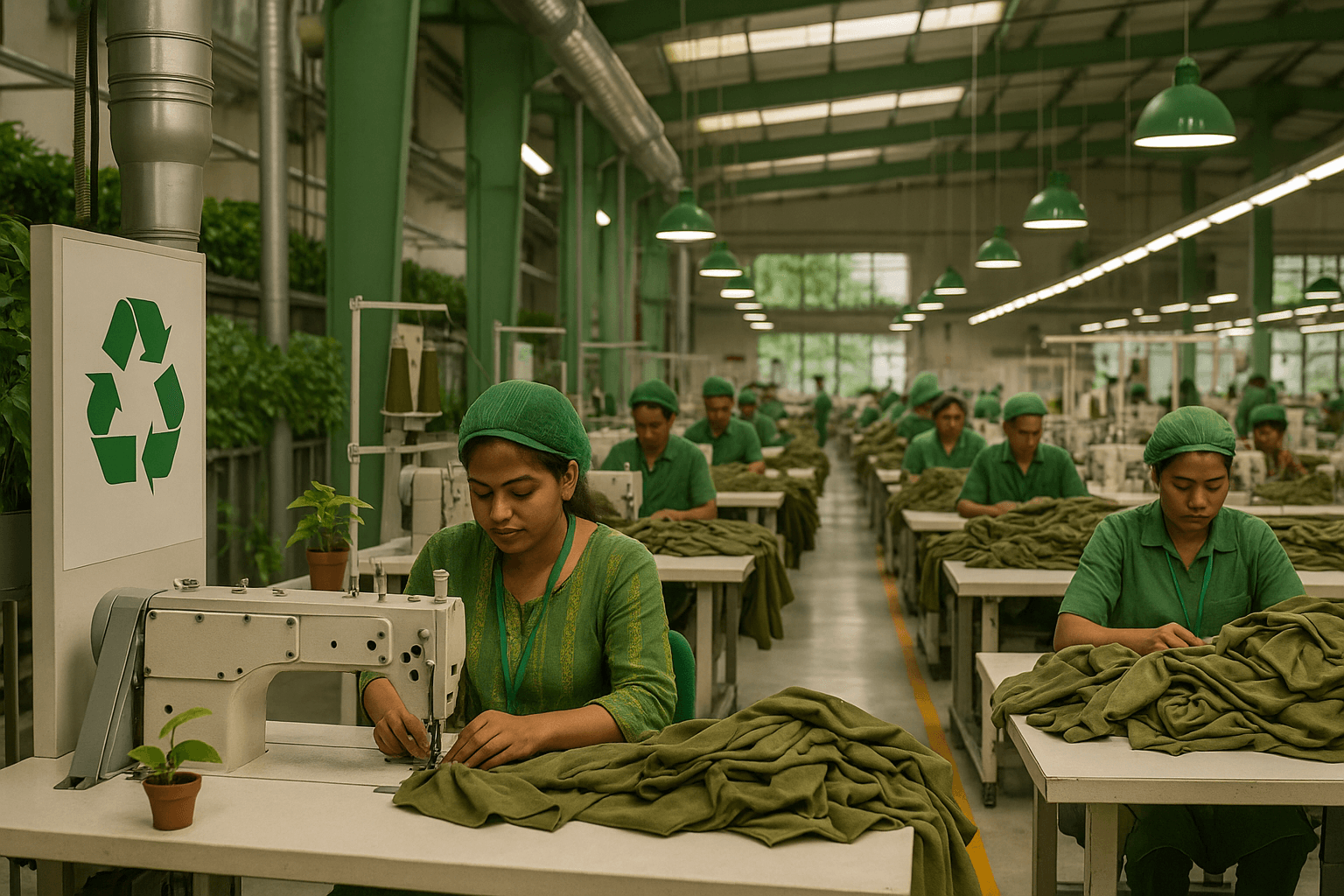 Garment factory in Bangladesh using eco-friendly processes and sustainable manufacturing techniques Garment factory in Bangladesh using eco-friendly processes and sustainable manufacturing techniques